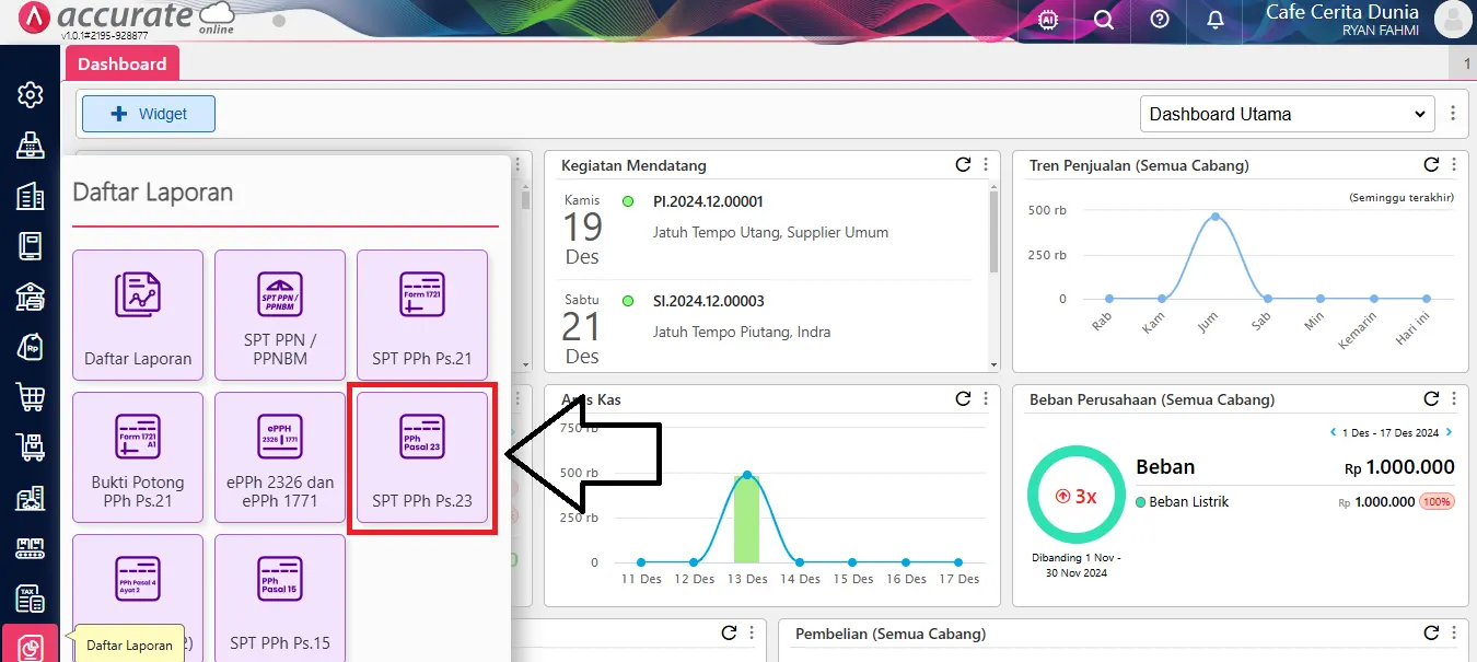 cara buat bukti potong Ps. 23 dan pemotongan
